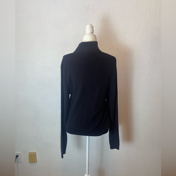 Calvin Klein 1/4 zip up pullover sweater size L in black with NWT - Picture 3 of 9